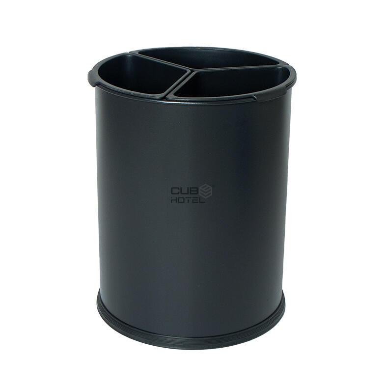 Balde Hotel Reciclagem Preto com Separadores Pretos 3x4.5L